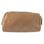 Gucci Guccissima Metallic Pink Beige Leather Pouch Makeup — view 2