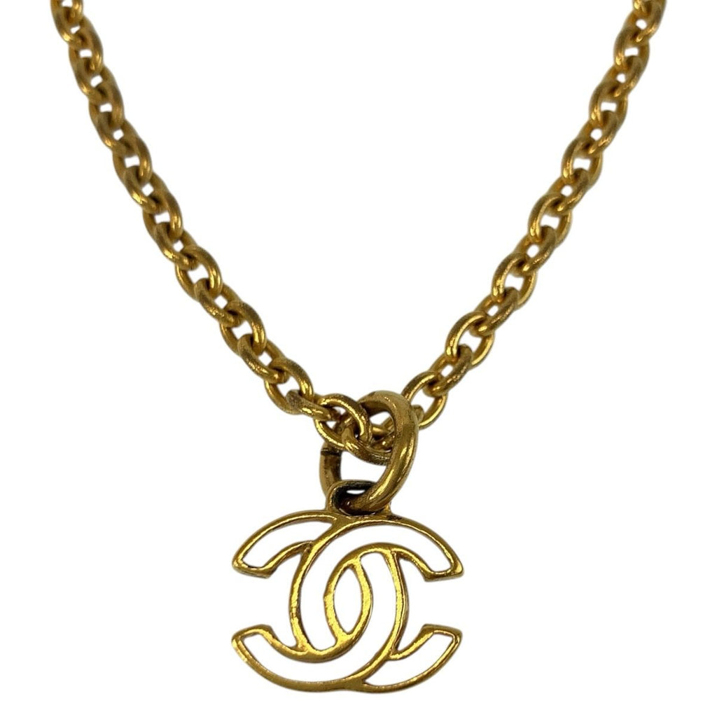 Chanel Vintage CC Logo Gold Plated Necklace