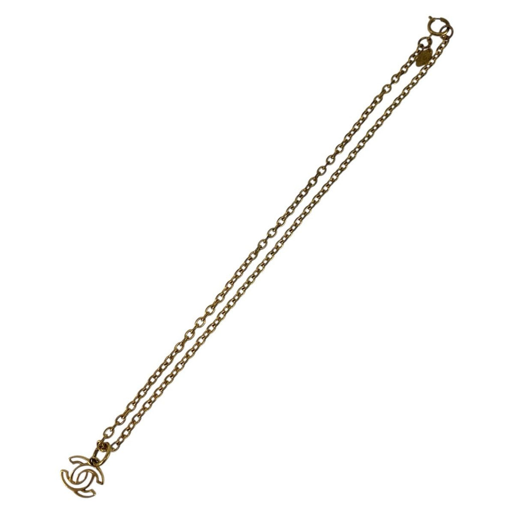 Chanel Vintage CC Logo Gold Plated Necklace — view 3