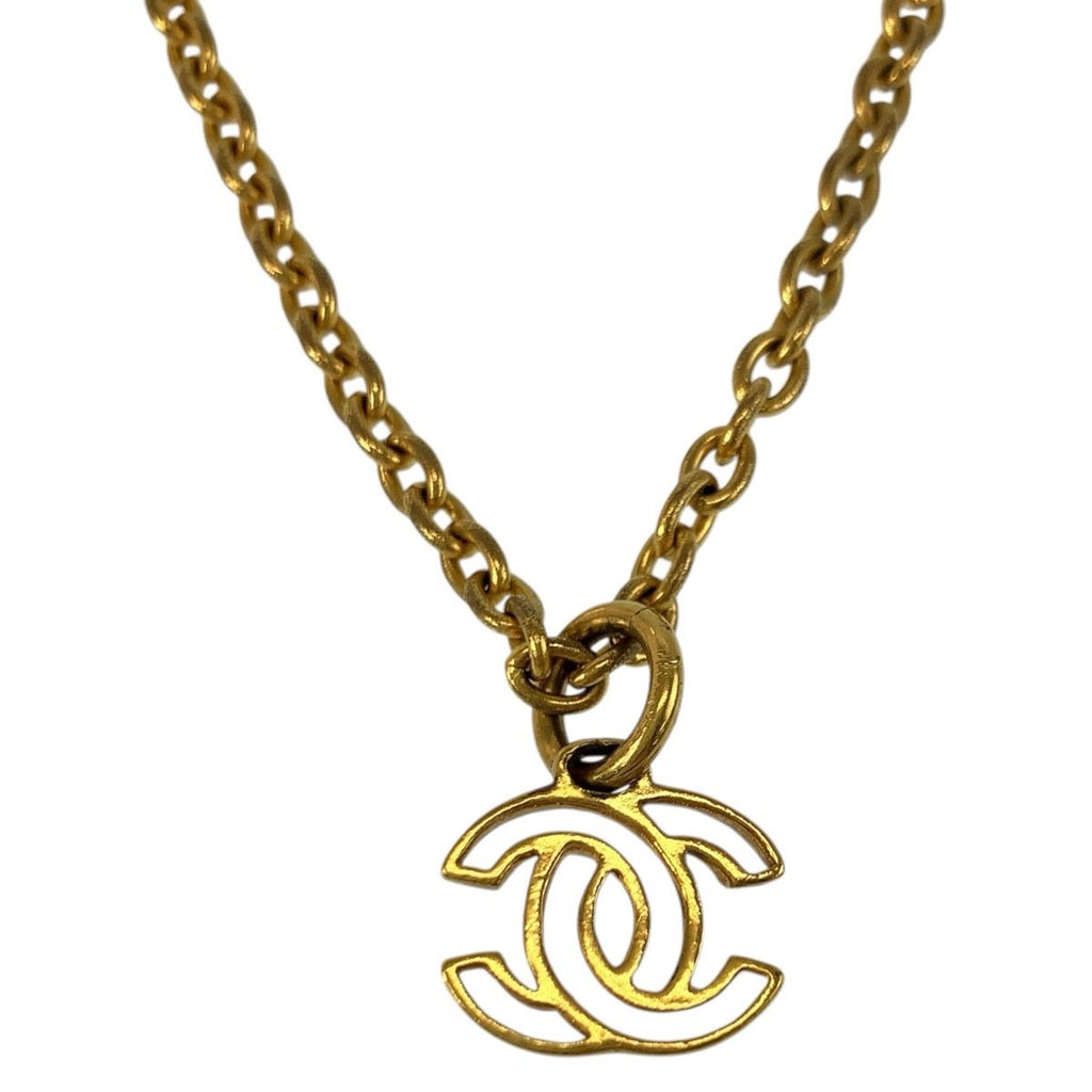 Chanel Vintage CC Logo Gold Plated Necklace — view 2