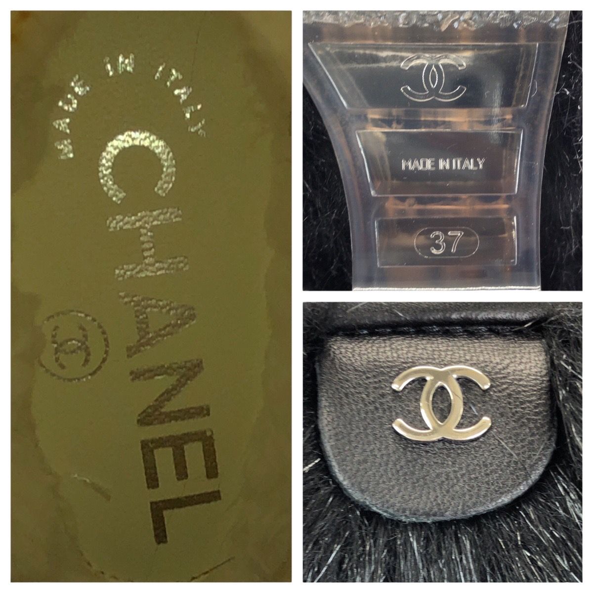 Chanel Fantasy 37 Black Silver Acrylic Polyester Boots — view 8