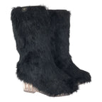 Chanel Fantasy 37 Black Silver Acrylic Polyester Boots — view 3