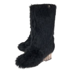 Chanel Fantasy 37 Black Silver Acrylic Polyester Boots