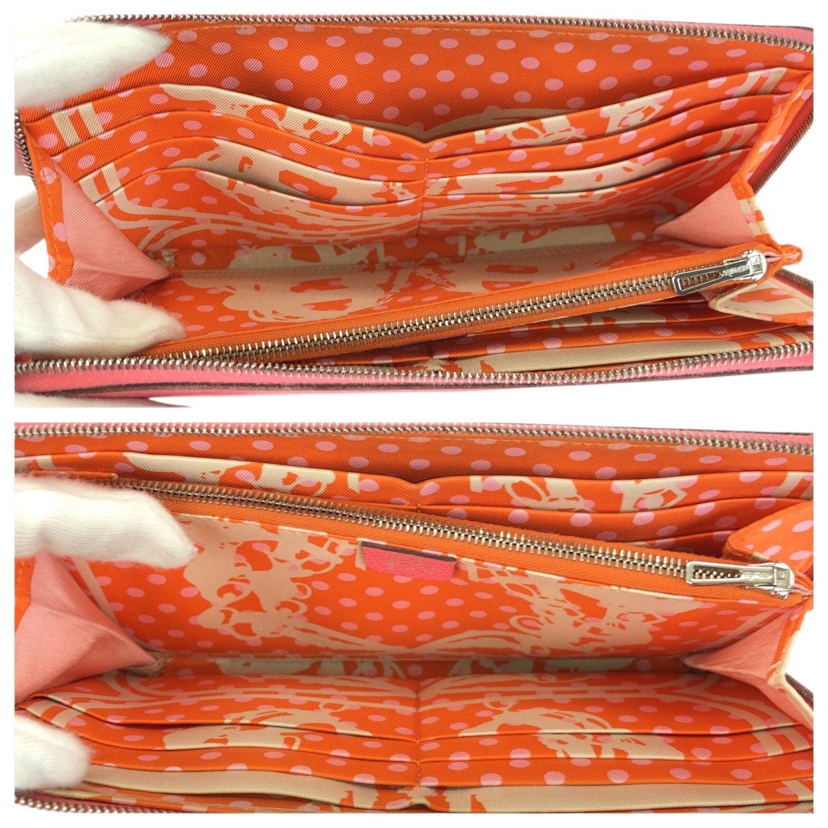 Hermes Azap Long Silk in Rose Azalea Pink Silver Veau Zip Around Wallet — view 8