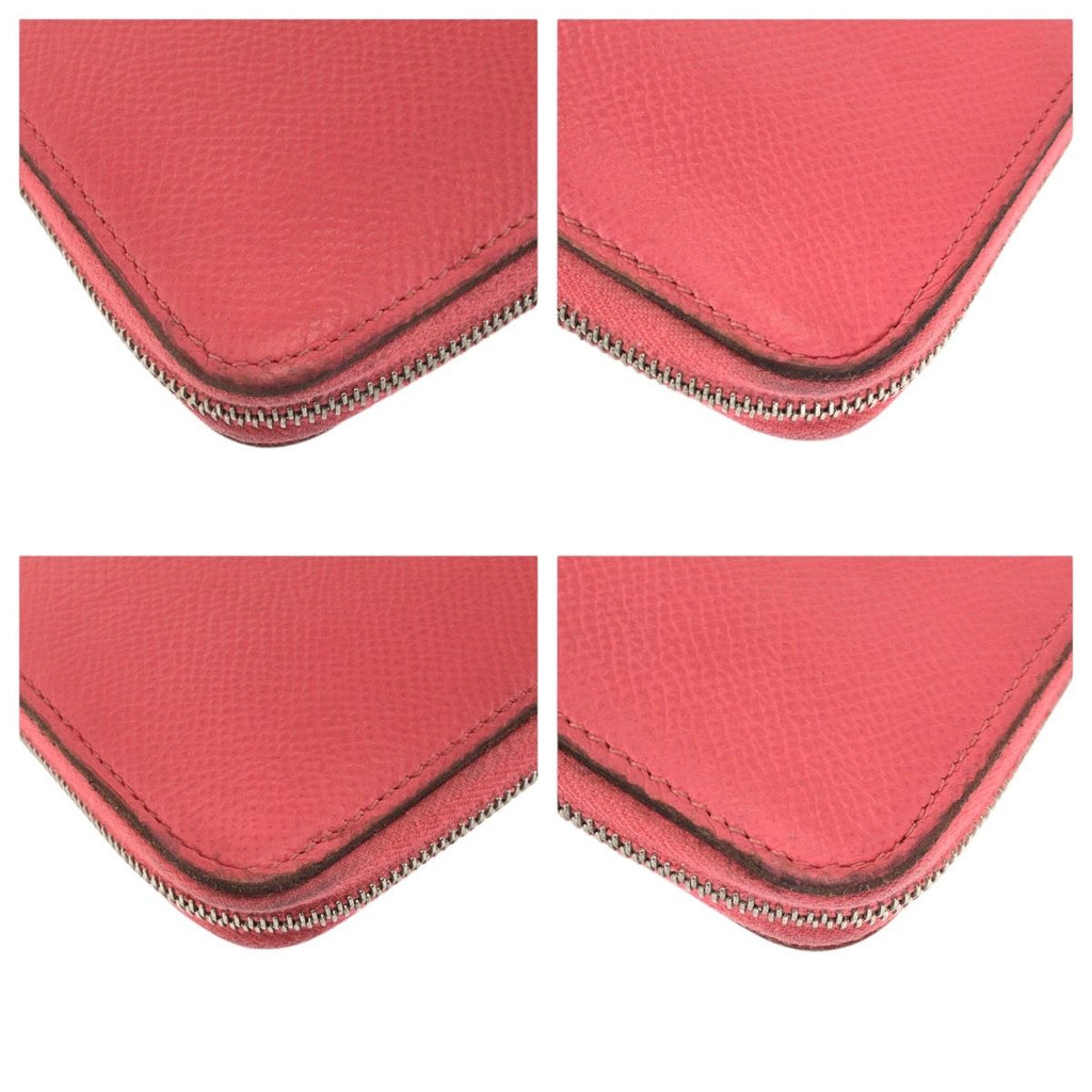 Hermes Azap Long Silk in Rose Azalea Pink Silver Veau Zip Around Wallet — view 4