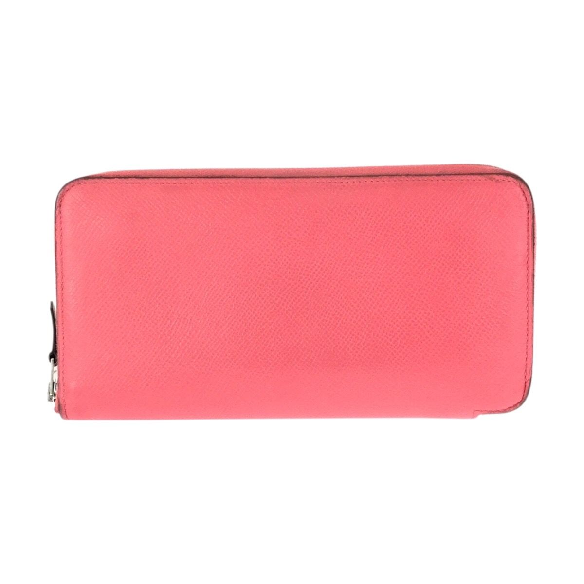 Hermes Azap Long Silk in Rose Azalea Pink Silver Veau Zip Around Wallet — view 2