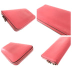 Hermes Azap Long Silk in Rose Azalea Pink Silver Veau Zip Around Wallet — view 6