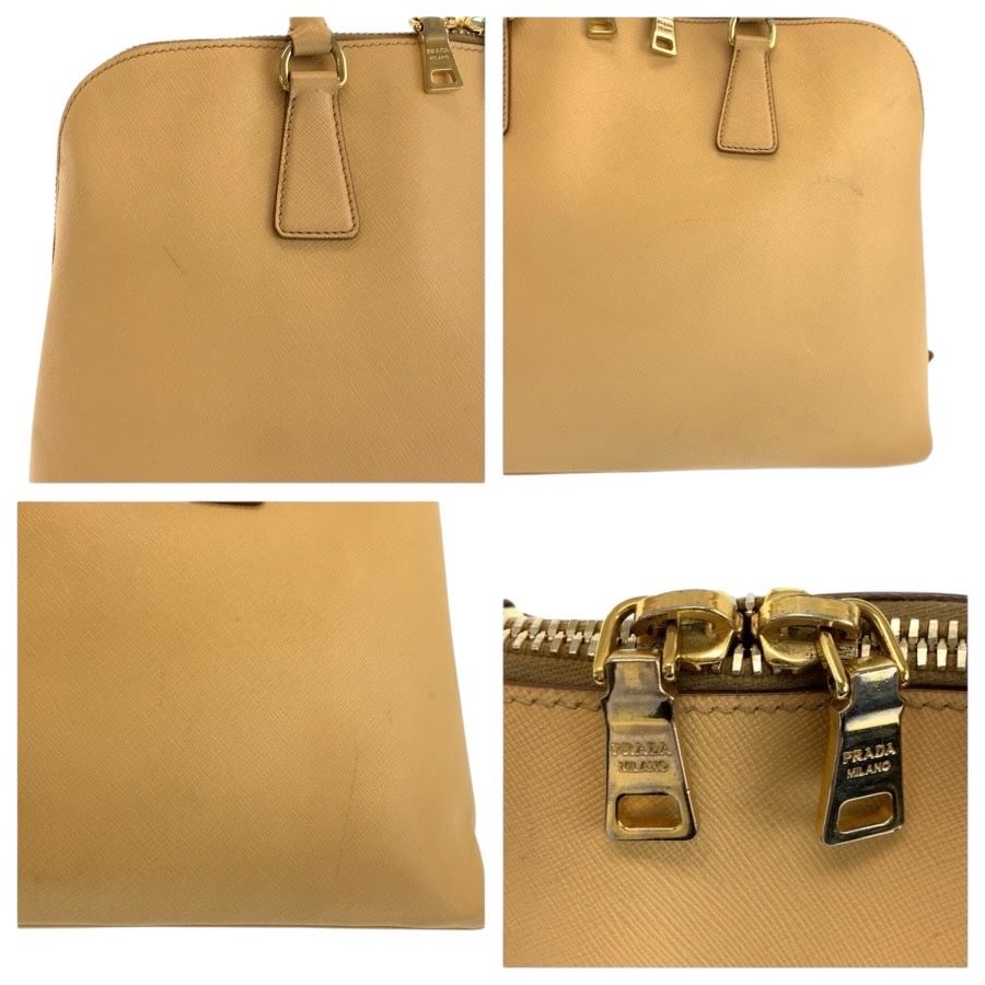 Prada Saffiano Beige Gold Leather Tote — view 5