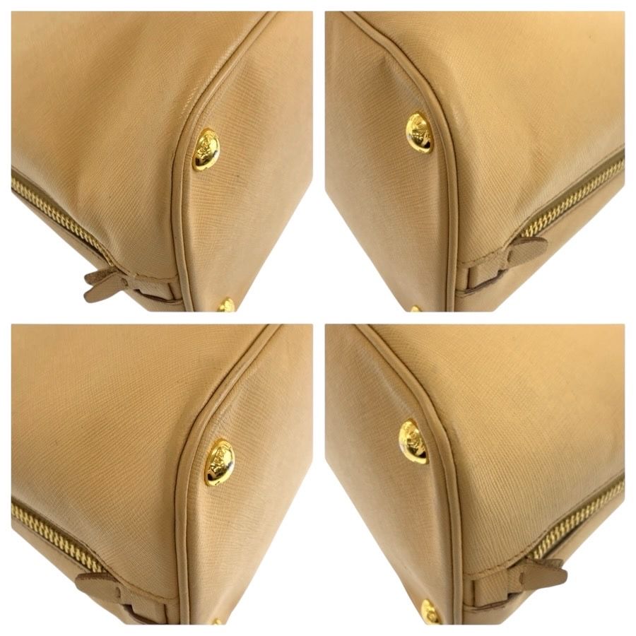 Prada Saffiano Beige Gold Leather Tote — view 4