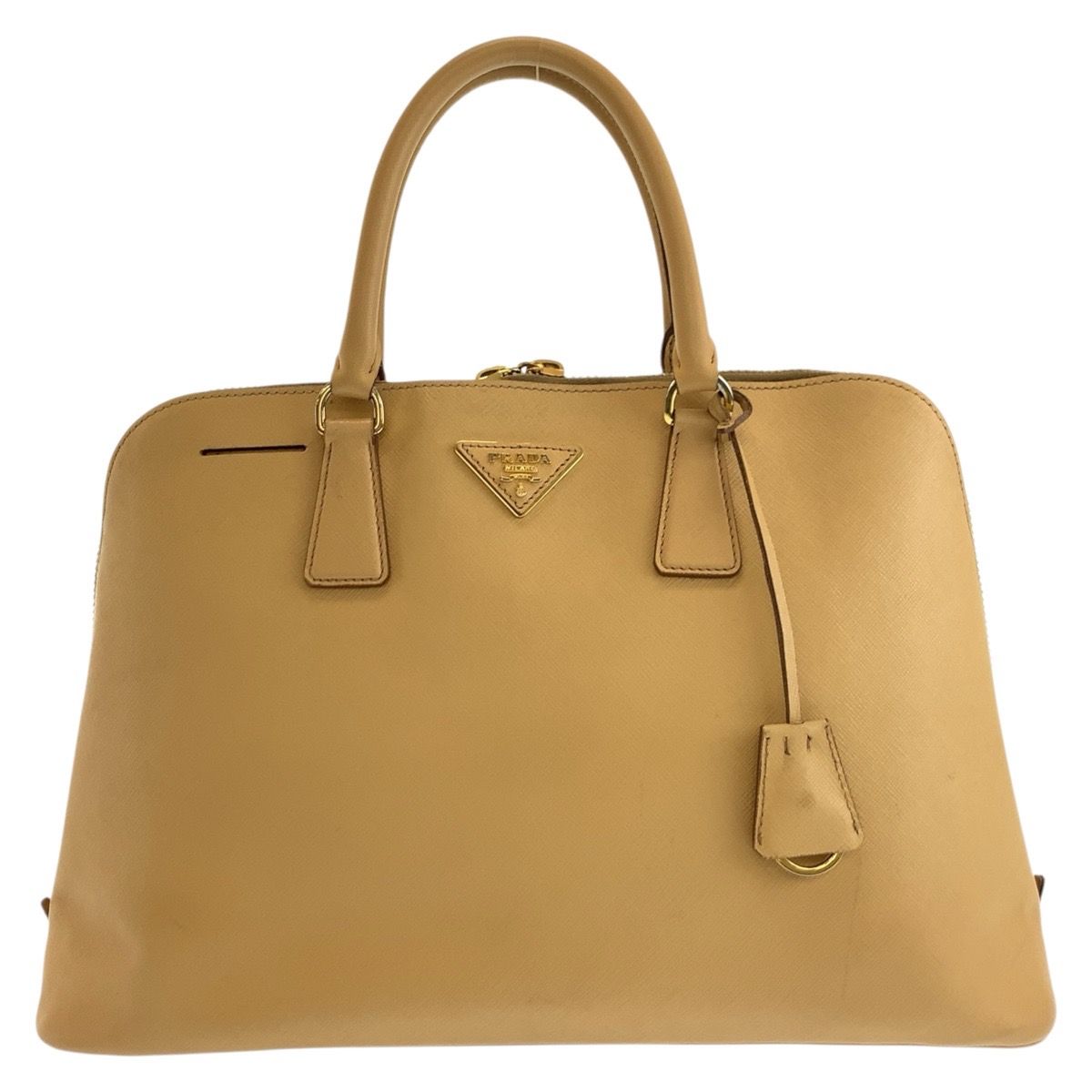 Prada Saffiano Beige Gold Leather Tote