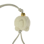 Loewe Chow Charm Off White Gold Felt Leather Key Holder Strap — view 2