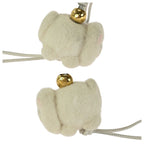 Loewe Chow Charm Off White Gold Felt Leather Key Holder Strap — view 3