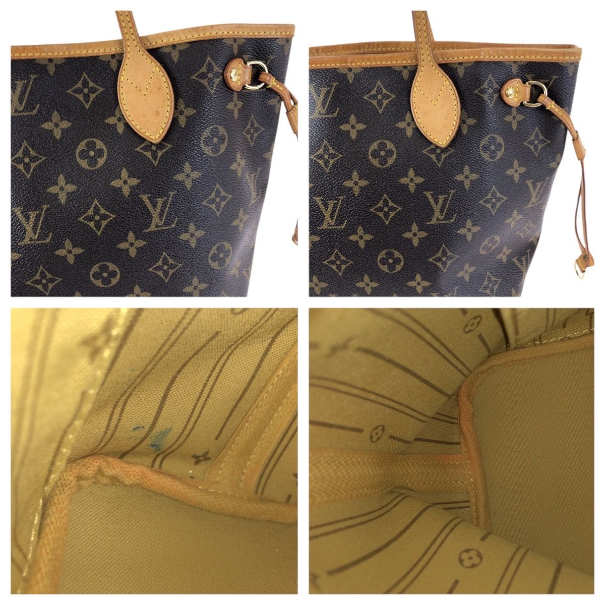 Louis Vuitton Monogram Neverfull PM Brown Gold Leather Tote — view 6