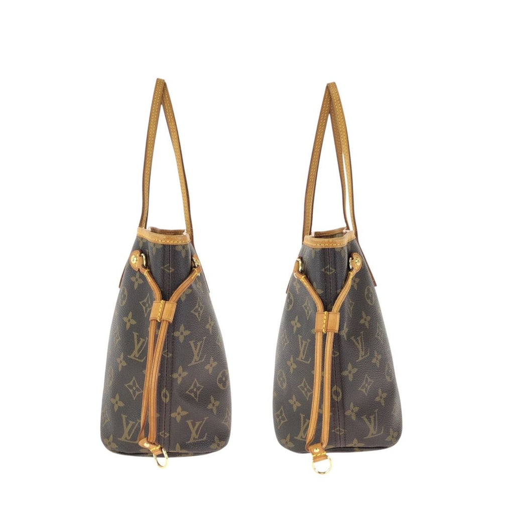 Louis Vuitton Monogram Neverfull PM Brown Gold Leather Tote — view 8