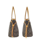 Louis Vuitton Monogram Neverfull PM Brown Gold Leather Tote — view 8