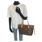 Louis Vuitton Monogram Neverfull PM Brown Gold Leather Tote — view 7