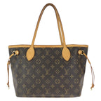 Louis Vuitton Monogram Neverfull PM Brown Gold Leather Tote