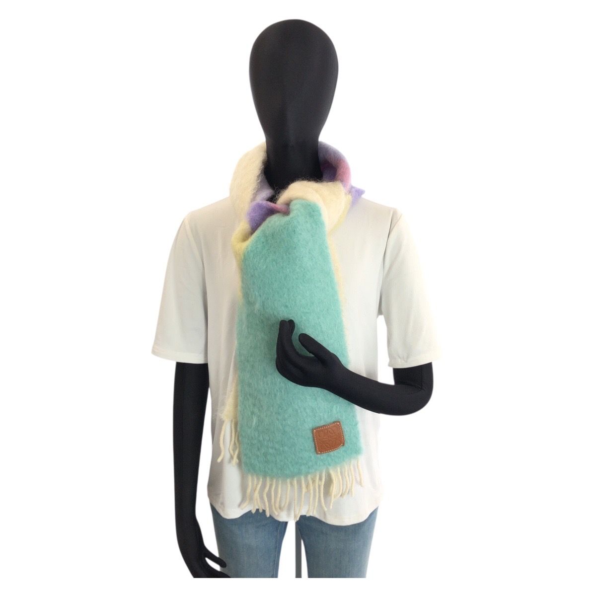 Loewe Anagram Multicolor Wool Scarf Shawl — view 7