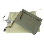 Loewe Anagram Mini T Pouch Green Beige Silver Leather Clutch — view 7