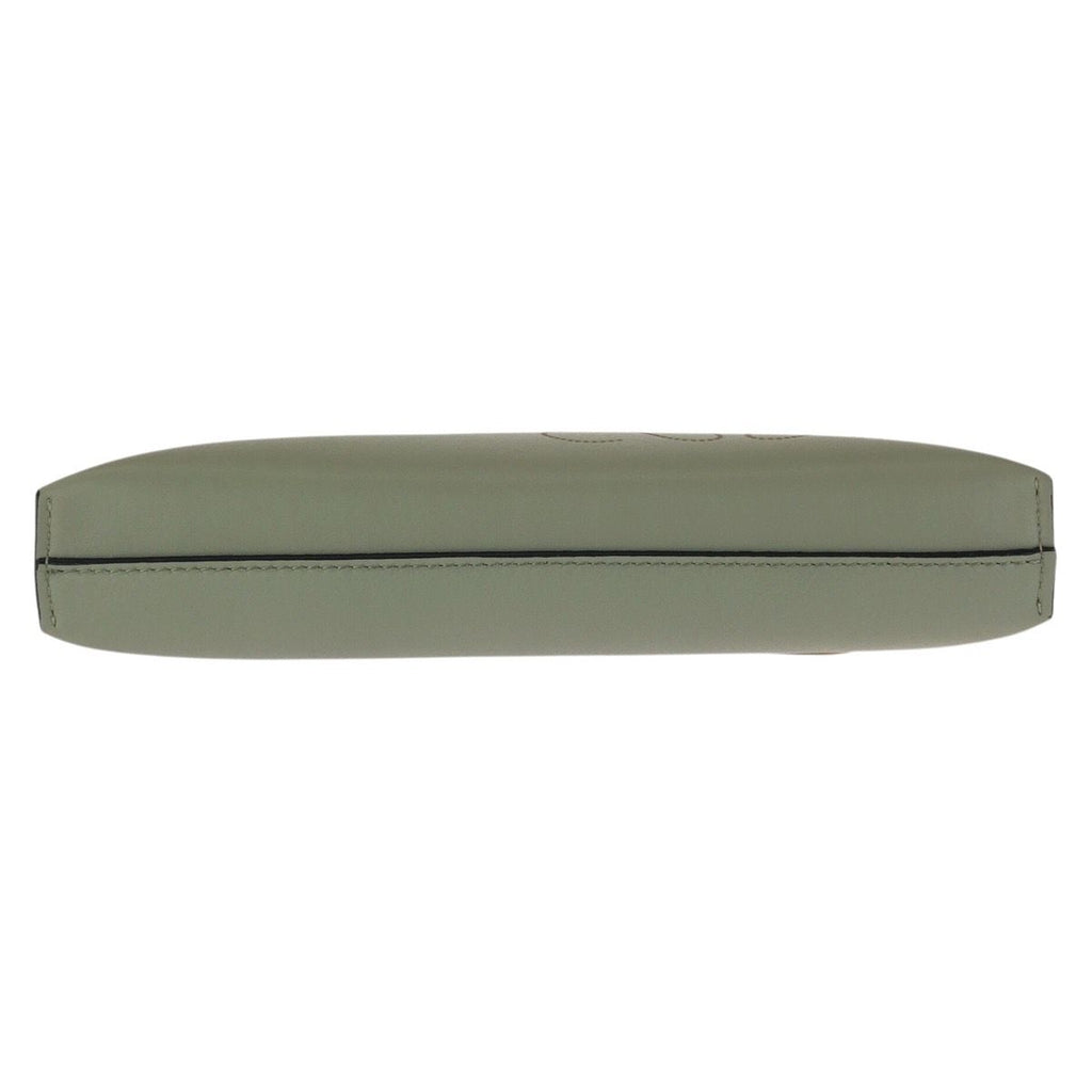 Loewe Anagram Mini T Pouch Green Beige Silver Leather Clutch — view 8