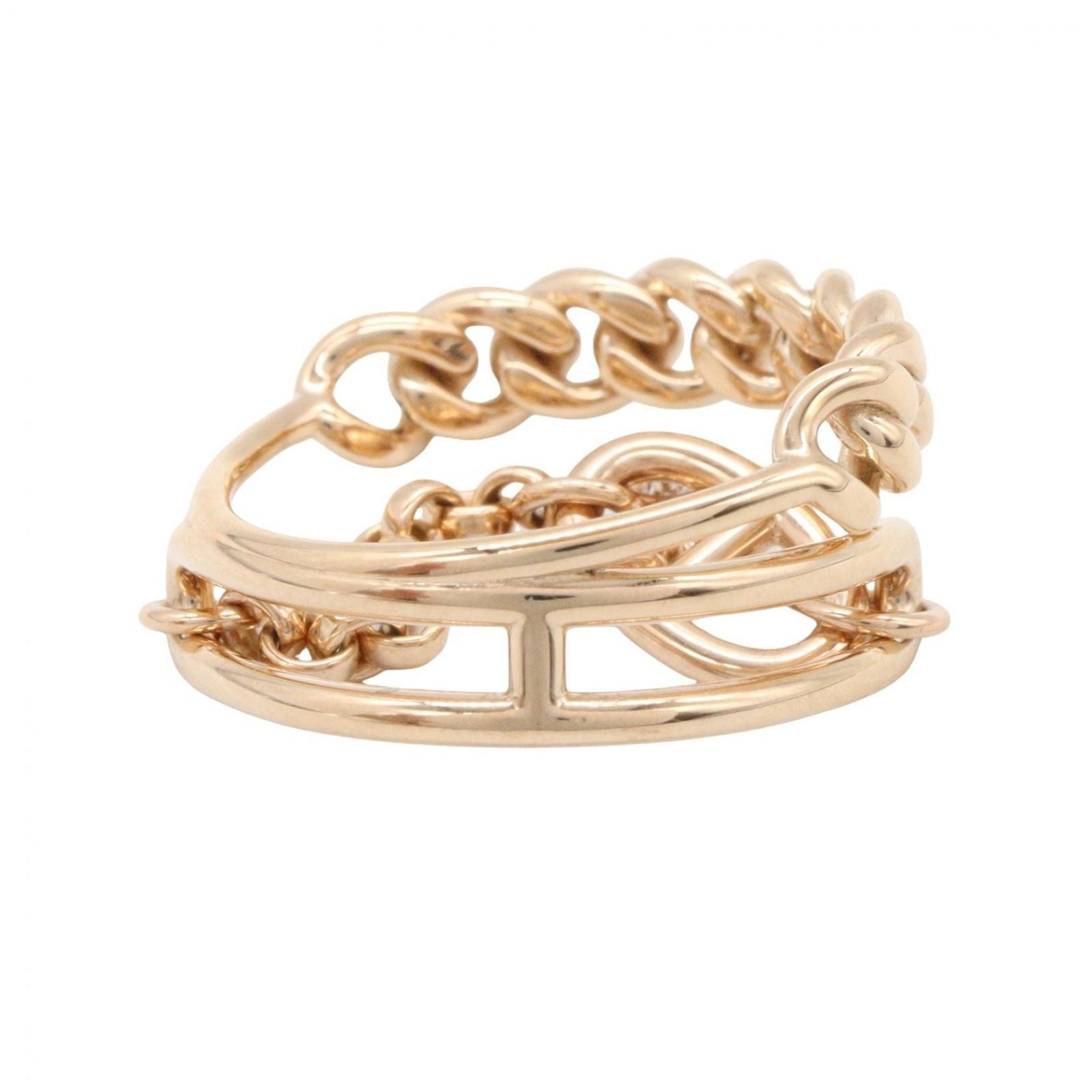 Hermes Ring Chaine D'ancre Chaos 18k Pink Gold Diamond — view 2