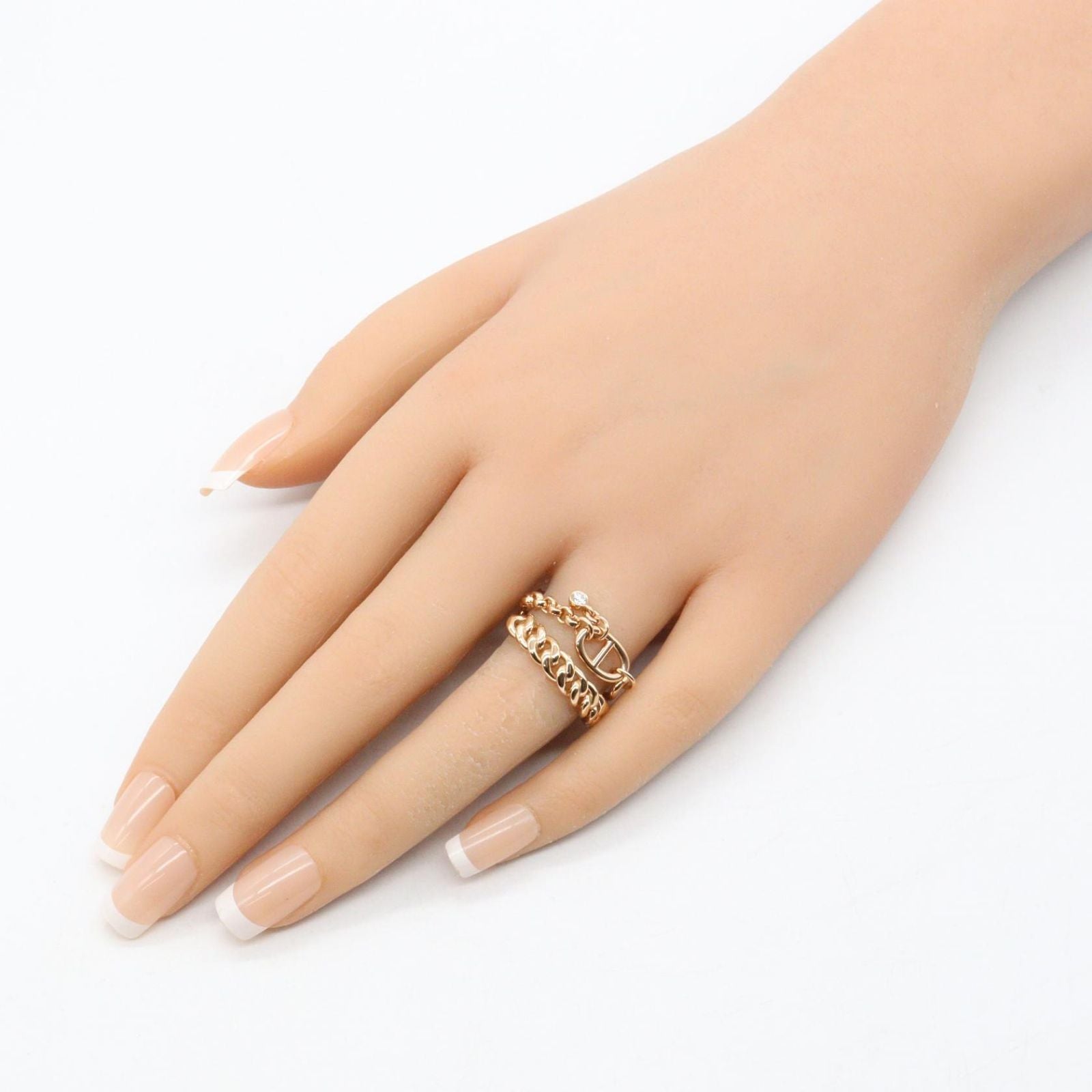 Hermes Ring Chaine D'ancre Chaos 18k Pink Gold Diamond — view 7