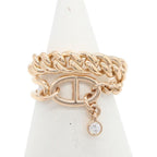 Hermes Ring Chaine D'ancre Chaos 18k Pink Gold Diamond