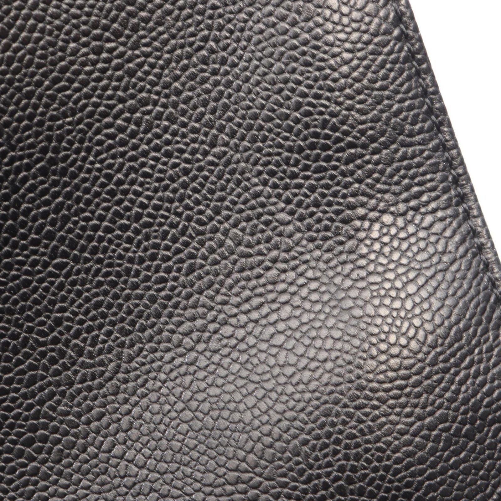 Chanel Tote Logo Black Caviar Leather Stitch — view 7
