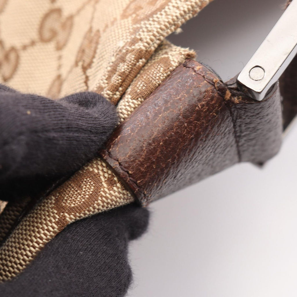 Gucci Shoulder Bag GG Canvas Beige Dark Brown — view 7