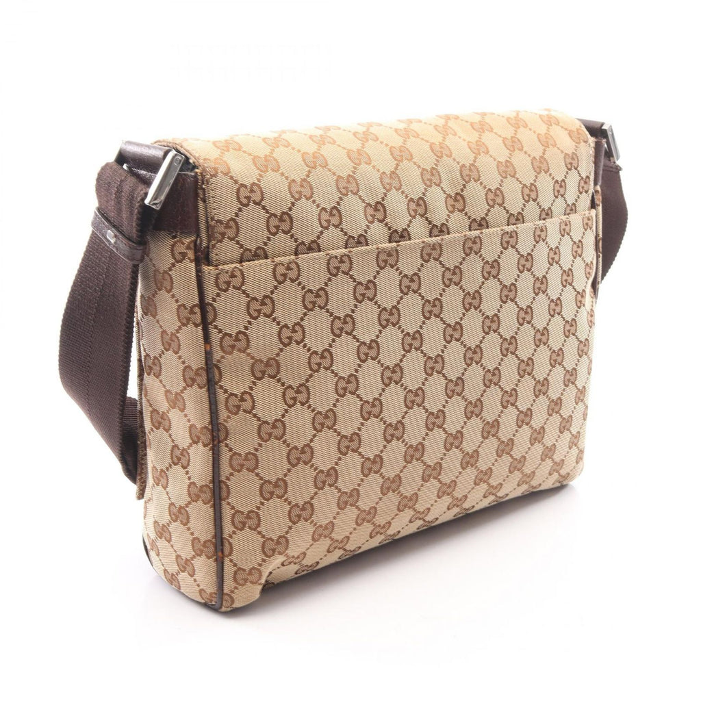 Gucci Shoulder Bag GG Canvas Beige Dark Brown — view 2