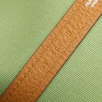 Hermes Tote Garden Party PM Vert Cricket Ocher Leather Canvas — view 5