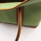 Hermes Tote Garden Party PM Vert Cricket Ocher Leather Canvas — view 9
