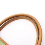 Hermes Tote Garden Party PM Vert Cricket Ocher Leather Canvas — view 8