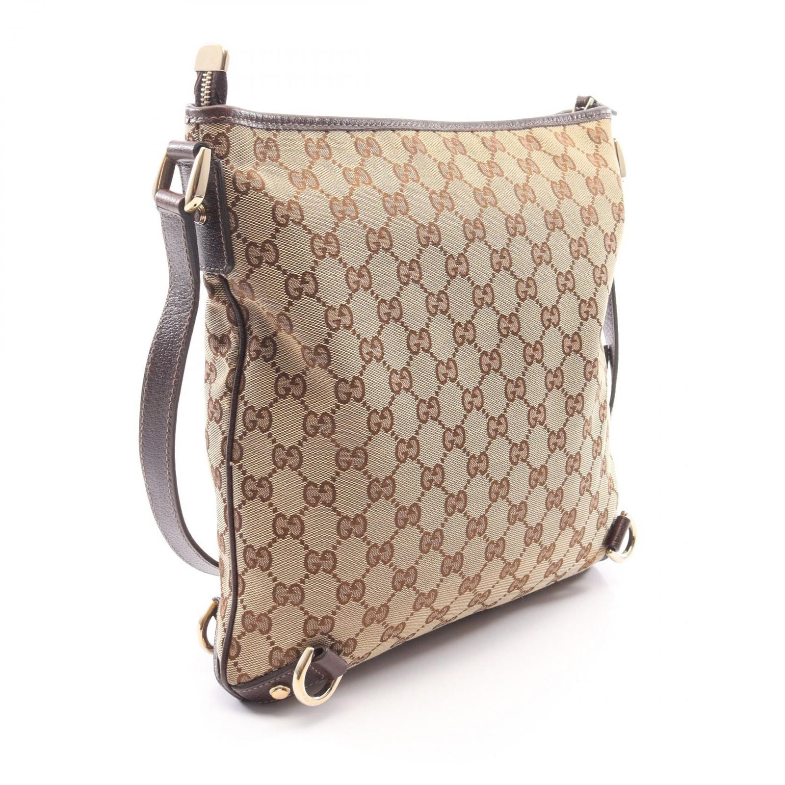 Gucci Shoulder Bag Abbey GG Canvas Beige Dark Brown — view 2
