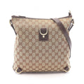 Gucci Shoulder Bag Abbey GG Canvas Beige Dark Brown