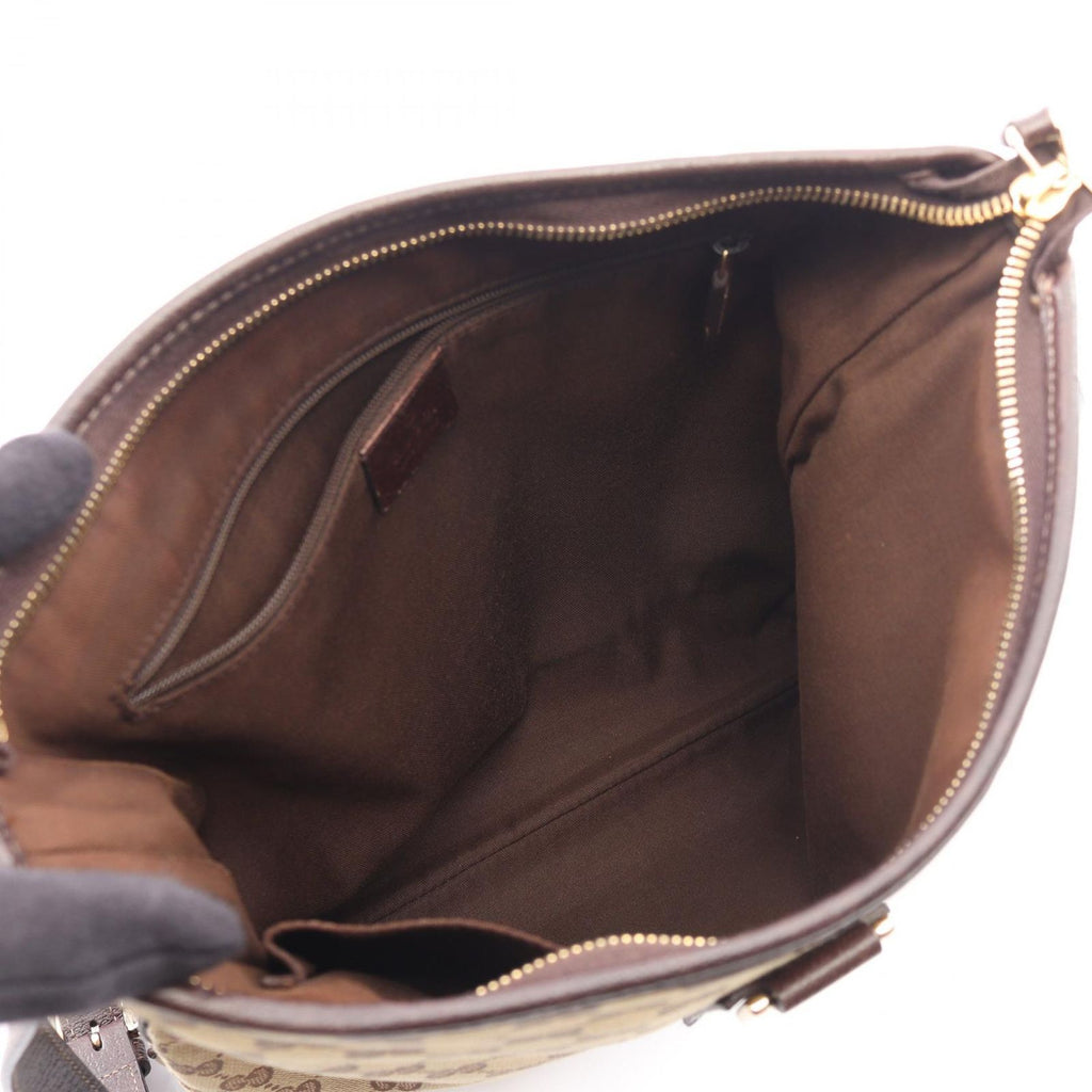 Gucci Shoulder Bag Abbey GG Canvas Beige Dark Brown — view 3