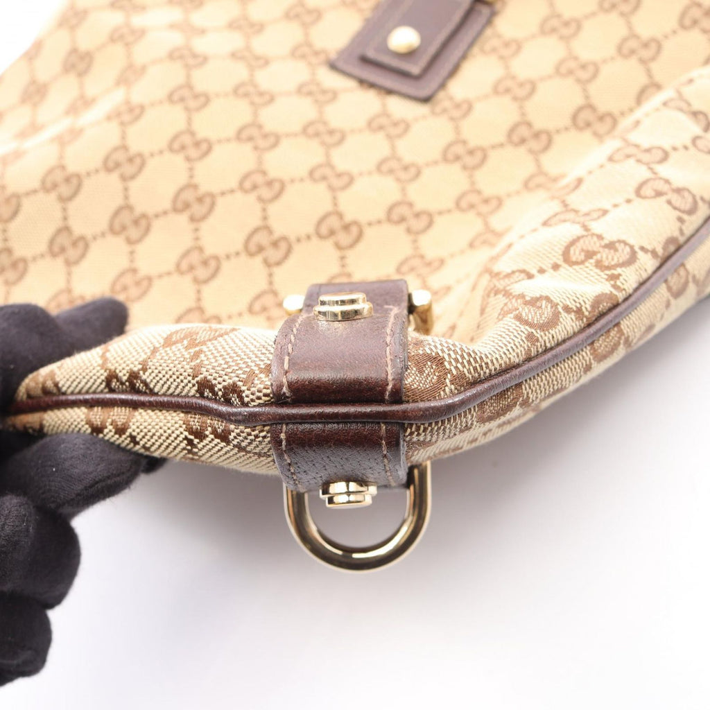 Gucci Shoulder Bag Abbey GG Canvas Beige Dark Brown — view 6