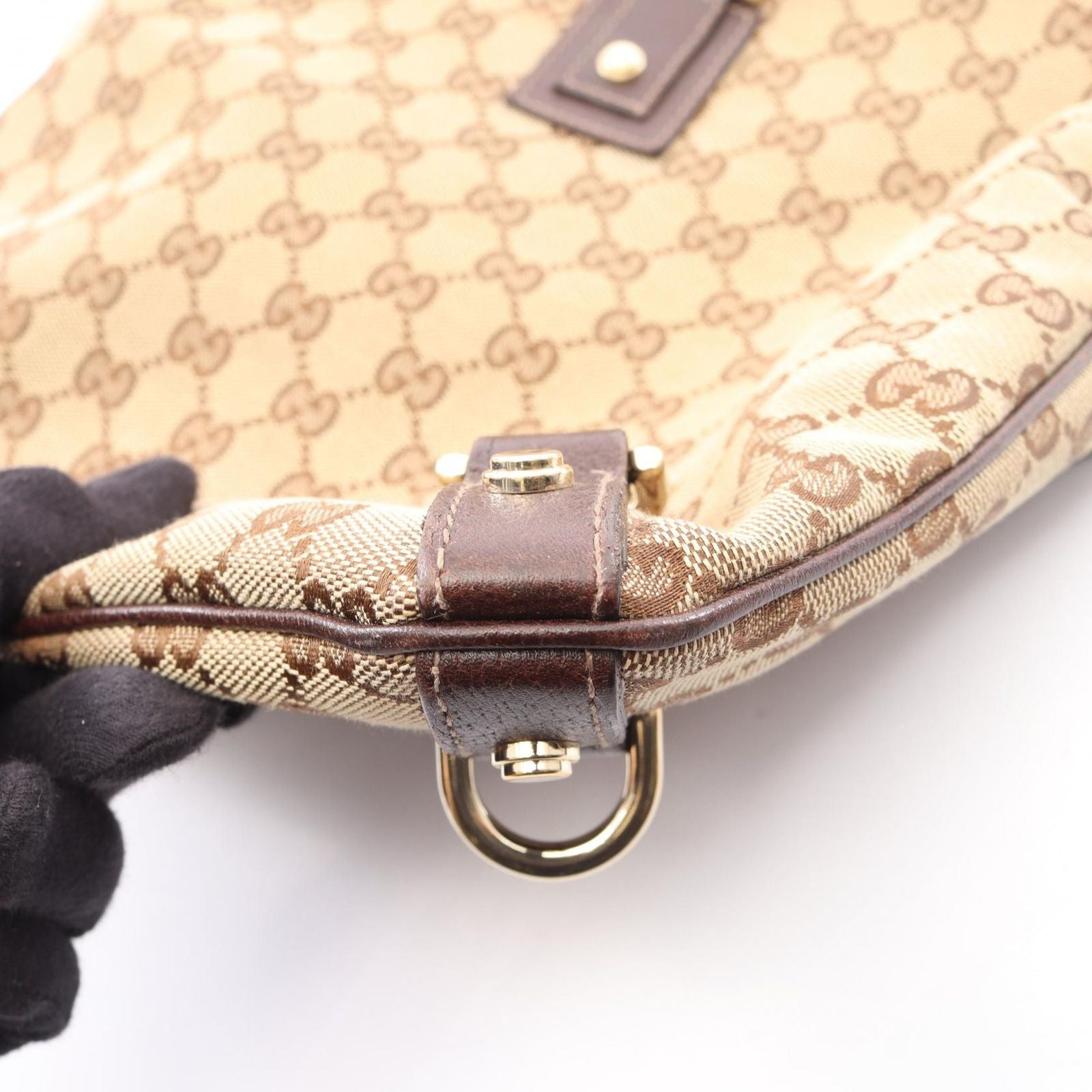 Gucci Shoulder Bag Abbey GG Canvas Beige Dark Brown — view 6