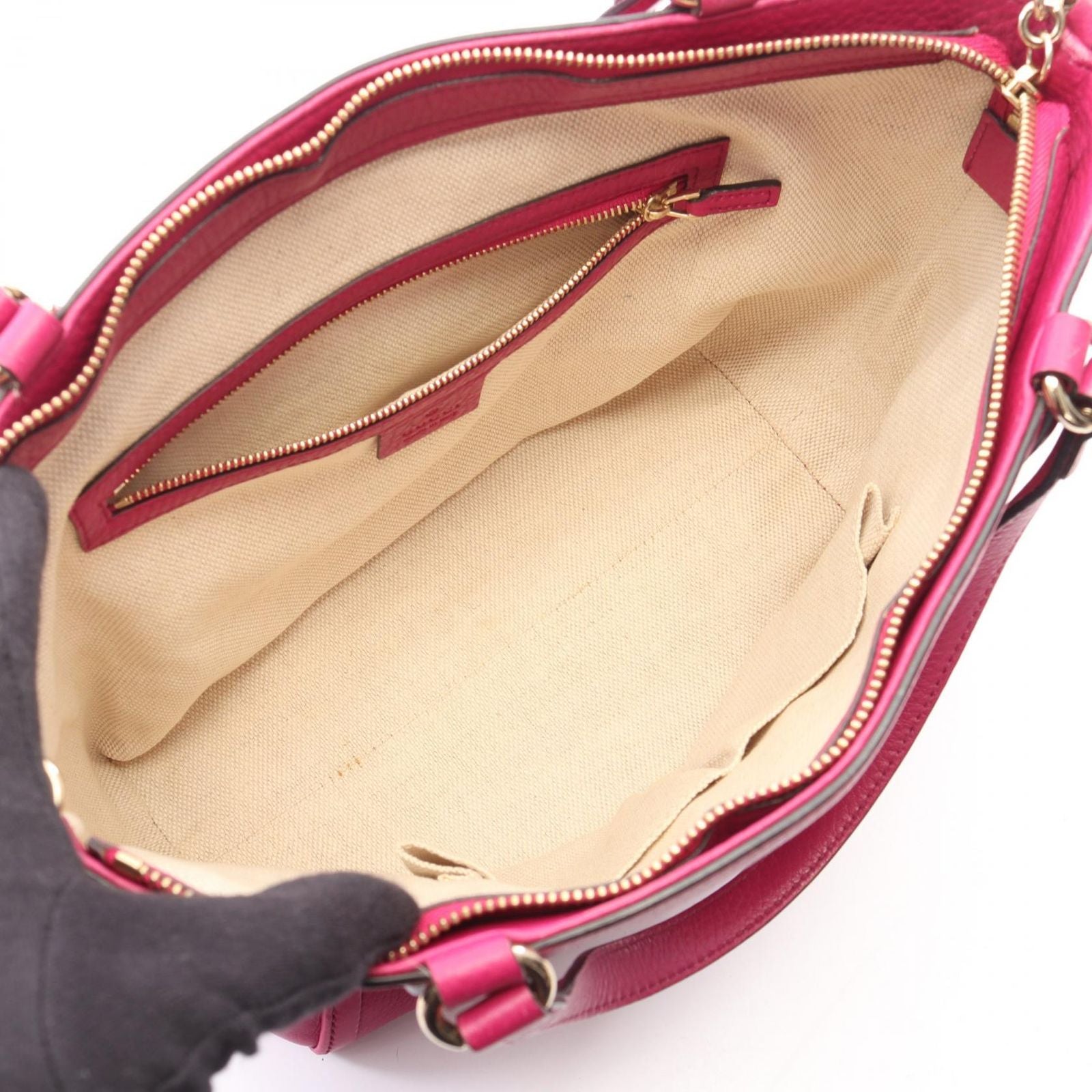 Gucci Handbag Soho Interlocking 2-Way Pink Purple Leather Tote — view 3