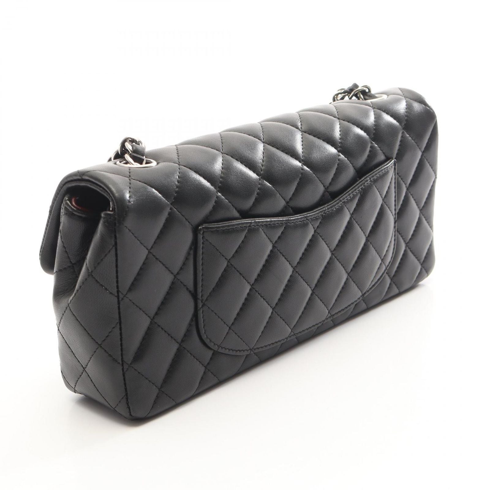 Chanel Shoulder Bag Quilted East Waist Black Lambskin Chain — view 2