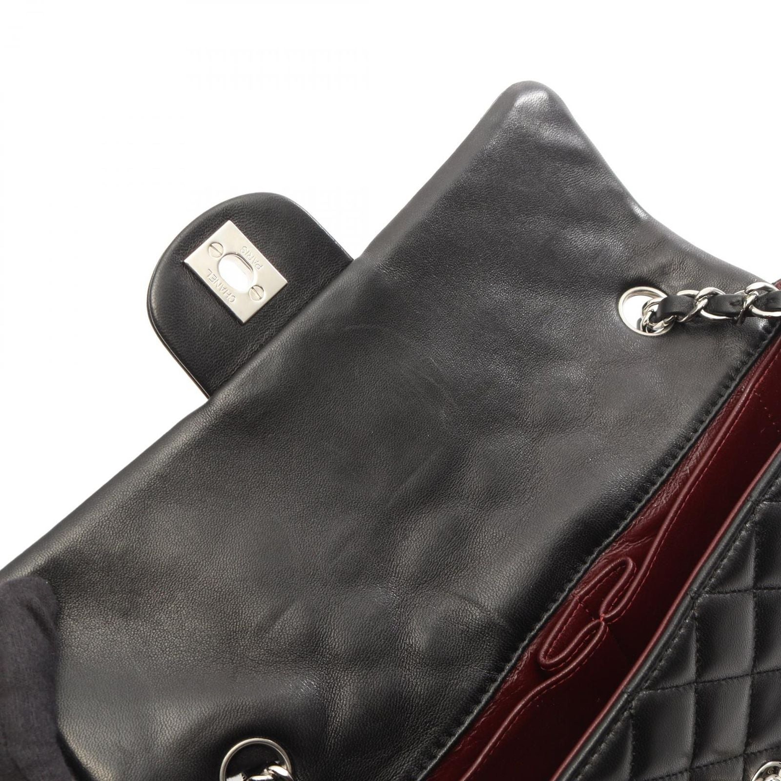 Chanel Shoulder Bag Quilted East Waist Black Lambskin Chain — view 7