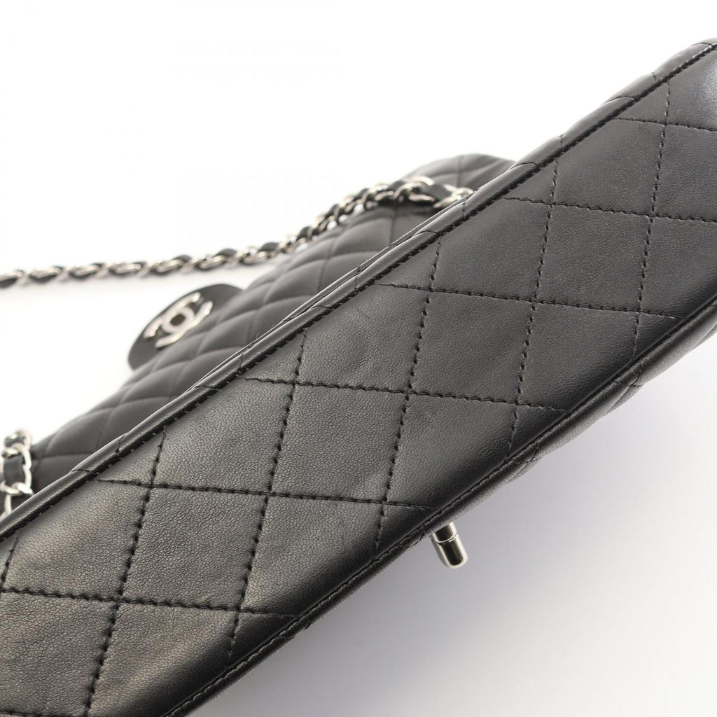 Chanel Shoulder Bag Quilted East Waist Black Lambskin Chain — view 9