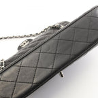 Chanel Shoulder Bag Quilted East Waist Black Lambskin Chain — view 9