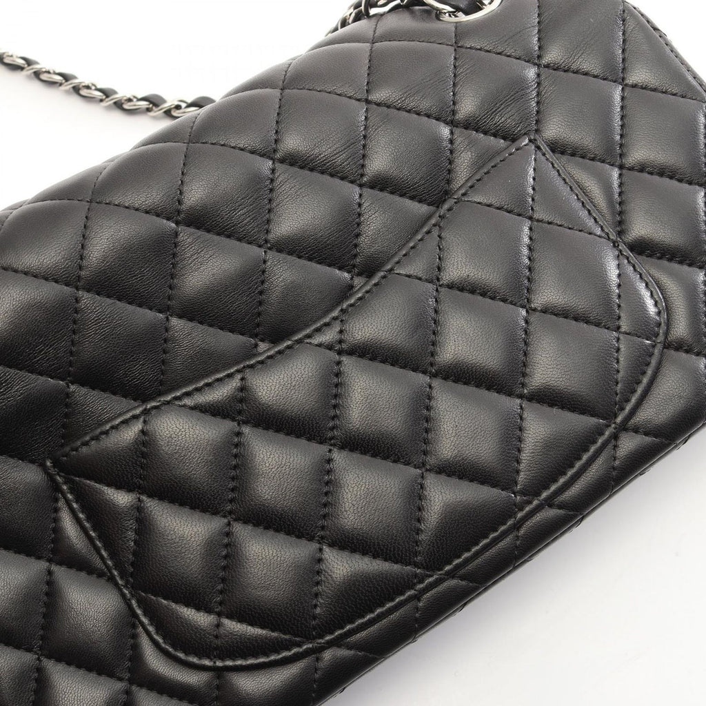Chanel Shoulder Bag Quilted East Waist Black Lambskin Chain — view 8