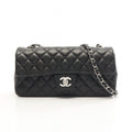 Chanel Shoulder Bag Quilted East Waist Black Lambskin Chain