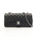 Chanel Shoulder Bag Quilted East Waist Black Lambskin Chain