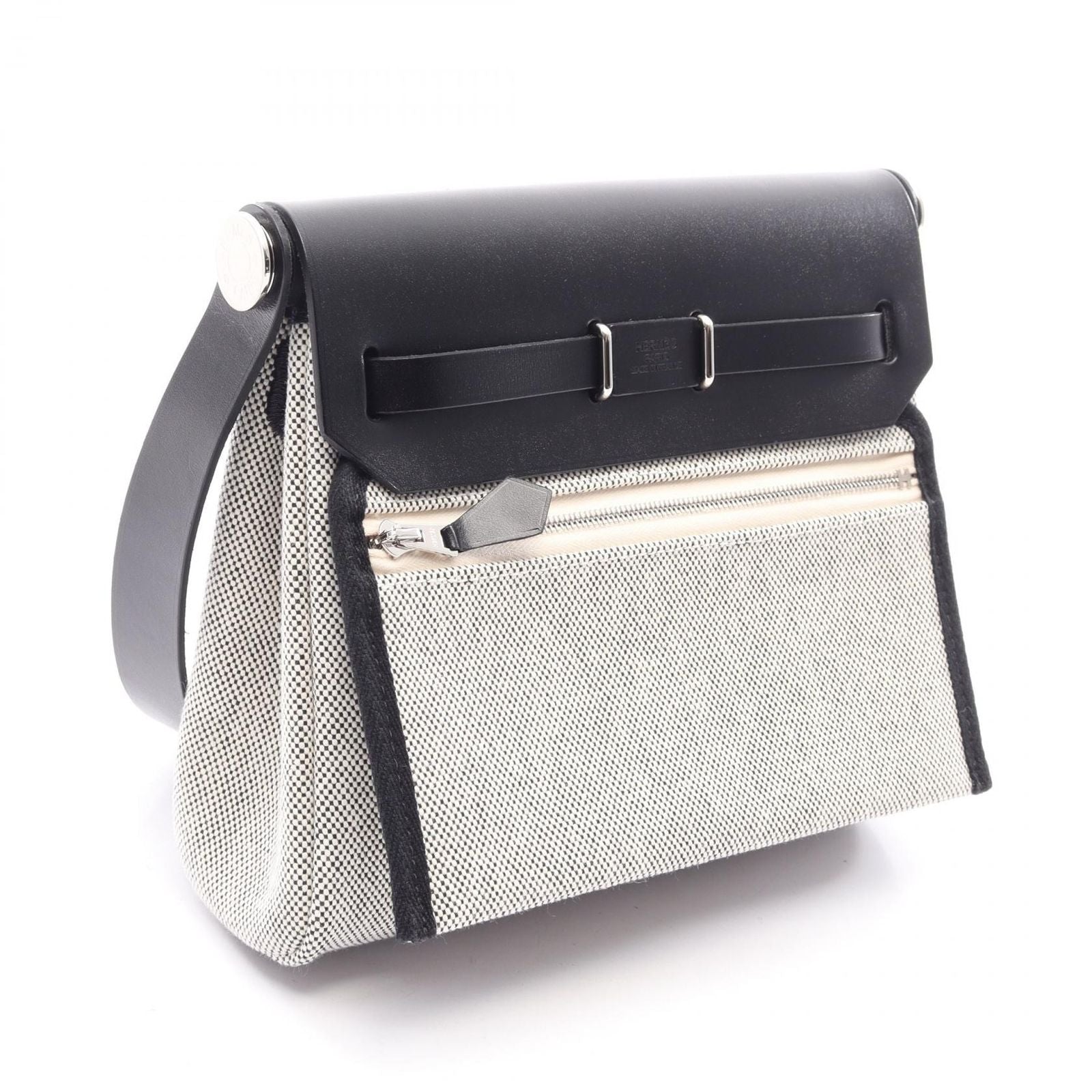 Hermes Shoulder Bag Herbag Zip Mini Ecru Black — view 2