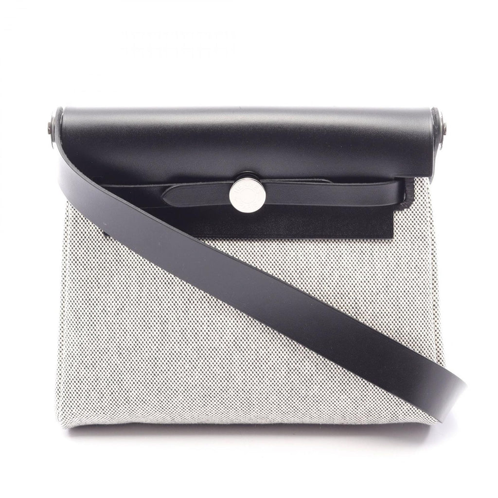 Hermes Shoulder Bag Herbag Zip Mini Ecru Black