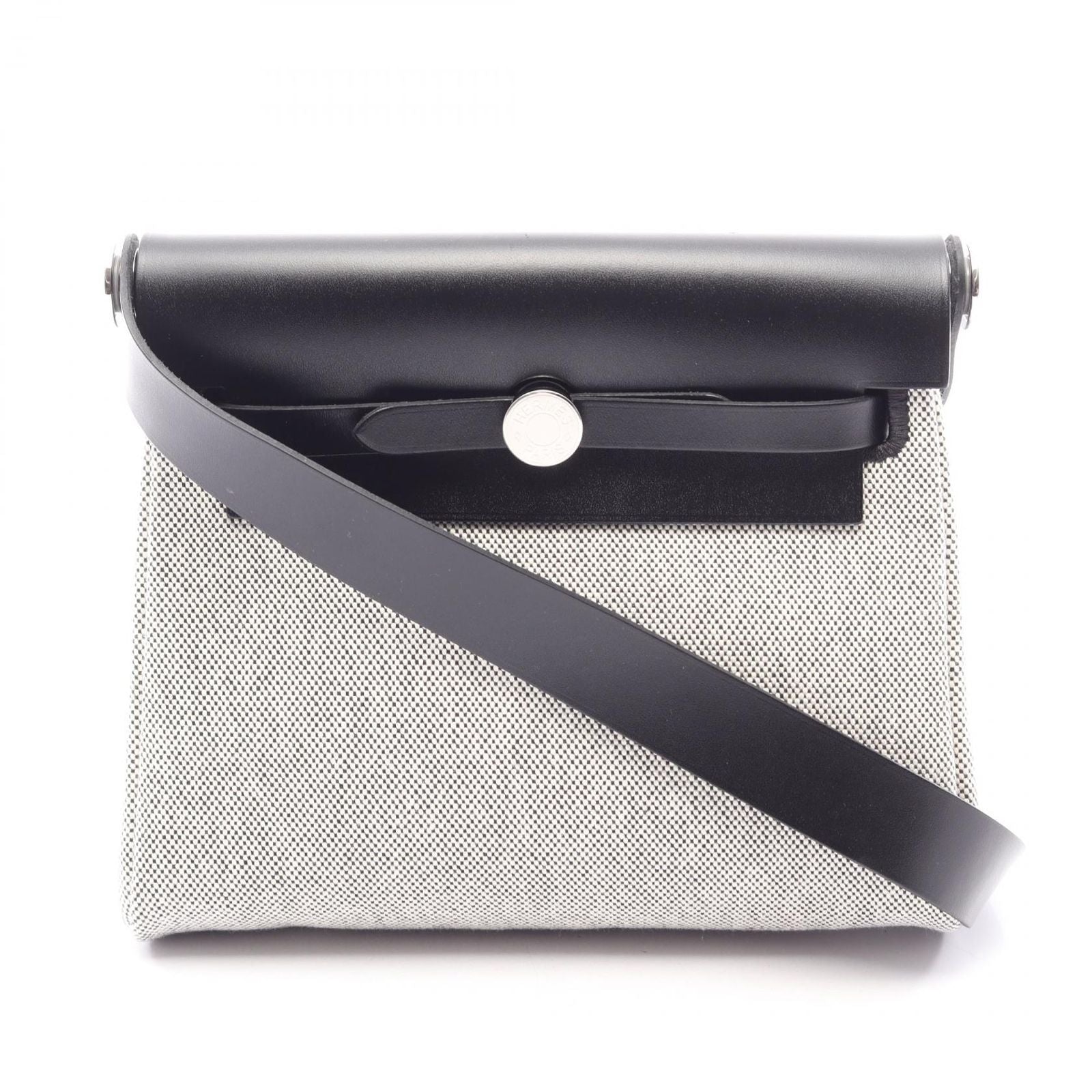 Hermes Shoulder Bag Herbag Zip Mini Ecru Black