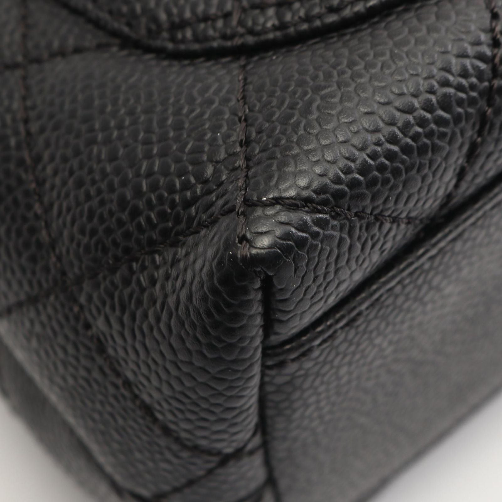 Chanel Handbag Quilted Black Caviar Leather Top Handle — view 7